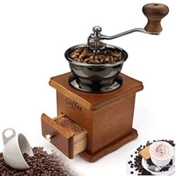 Coffee Mill Grinder - Manual Coffee Grinder With Adjustable Gear Setting And Ceramic Conical Burr,Hand Mill Grinder For Home Use And Travel