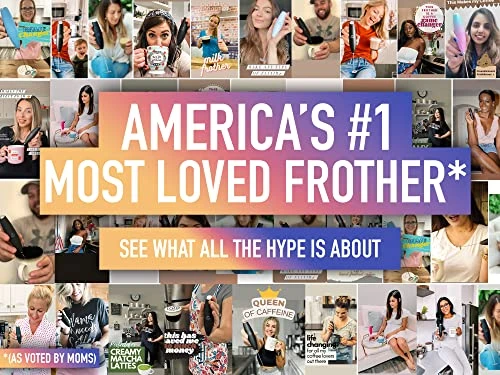 Powerful Milk Frother For Coffee With Upgraded Titanium Motor - Handheld Frother Electric Whisk, Milk Foamer, Mini Blender And Electric Mixer Coffee Frother For Frappe, Matcha, No Stand - Black - Image 3