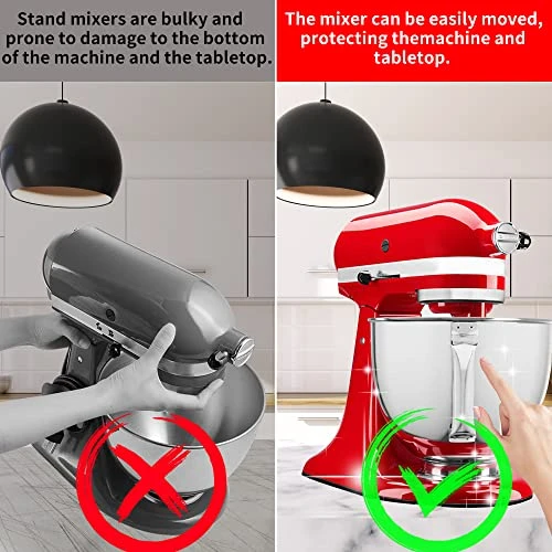 Sliding Mat For Kitchenaid Mixer With White Cord Organizer & Holder, Mixer Mover Slider Pad For Kitchenaid 4.5-5 Qt Tilt-Head Stand Mixer, Kitchen Appliance Slider Mat, Kitchen Aid Mixer Accessories - Image 3