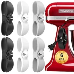 Cord Organizer For Appliances, Cord Wrapper For Kitchen Appliances,Strong Adhesive Cord Keeper,Cord Winder,Cord Holder,Cord Tidy,Wire Organizer For Coffee Maker,Mixer,Toaster And Air Fryer 6 Pcs