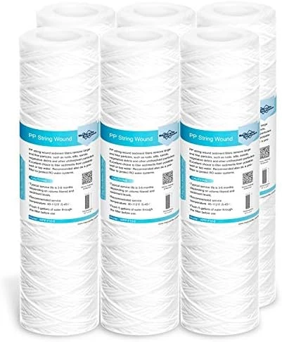 Membrane Solutions 5 Micron 10"x2.5" String Wound Whole House Water Filter Replacement Cartridge Universal Sediment Filters For Well Water - 6 Pack - Image 8