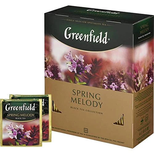 Greenfield Spring Melody Herbal Tea Collection Finely Selected Speciality Tea 100 Double Chamber Teabags With Tags In Foil Sachets