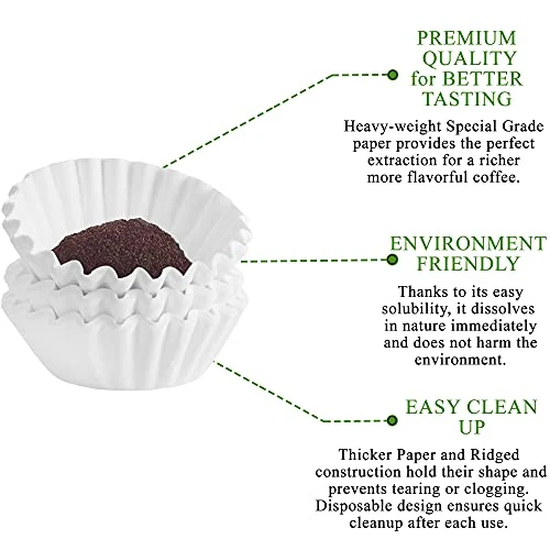 Coffee Filters 8-12 Cup, Basket Coffee Filter, Paper Coffee Filters (300/Pack) - Image 3