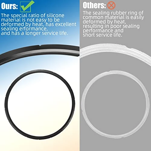 2 Pack Replacement Presto Pressure Cooker Sealing Ring Gasket/Gasket & Overpressure Plug (2 Sets Per Pack) - Part 09924 Fits Various 6 & 8 Quart Presto Models - Image 5