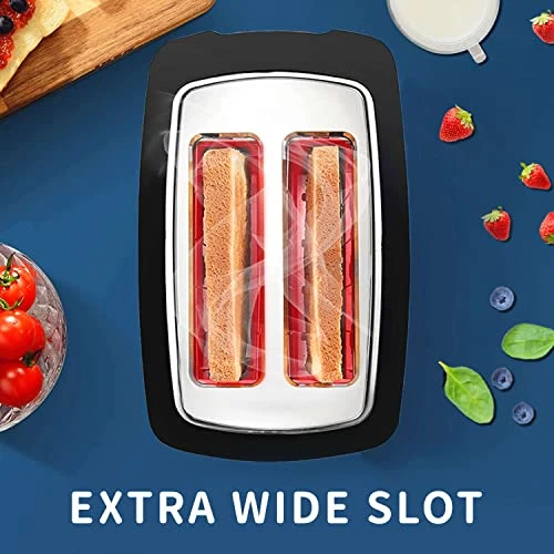 Toaster 2 Slice Wide Slot Toaster Best Rated Prime Displav Smart Toasters With LCD Digital Countdown Timer And Bagel/Defrost/Cancel/Reheat Function - Image 4