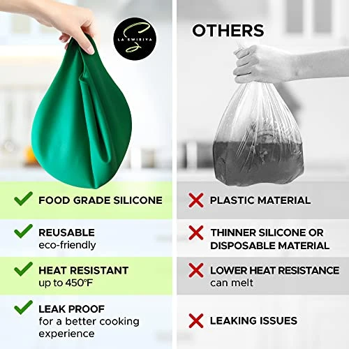 2 Pack Silicone Crock Pot Liner | Reusable Silicone Slow Cooker Divider Liner | Leakproof & Easy Clean Bags For Oval Or Round 6-8 Quarts Pot - Image 4