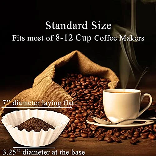 Coffee Filters 8-12 Cup, Basket Coffee Filter, Paper Coffee Filters (300/Pack) - Image 2