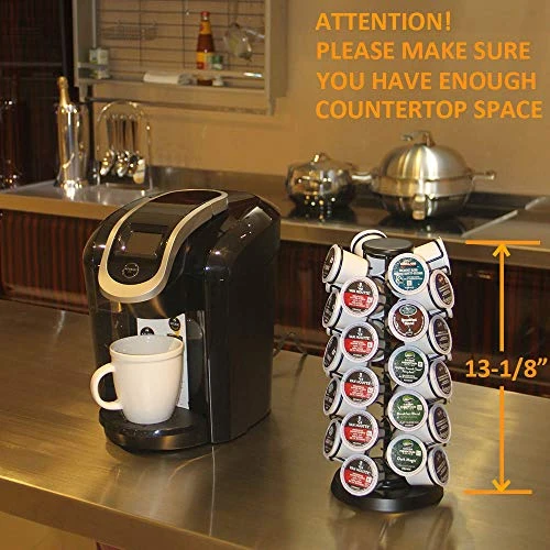 Up Holders,K Cup Holder, K Cups Holder,K Cup Carousel, Coffee Pods Holder Storage Organizer Stand,Comes All In One Piece,No Assembly Required,1 Count,Black (Capacity Of 40 Pods, Black) - Image 4