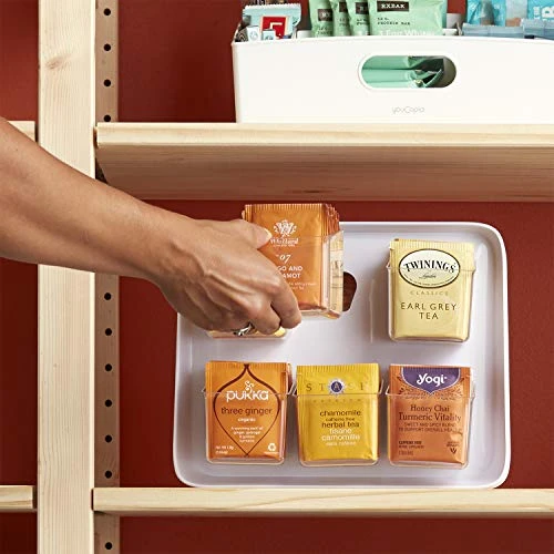 TeaStand Tea Bag Organizer With Clear Removable Bins, Cabinet Or Pantry Storage Caddy, 120-Bag - Image 2
