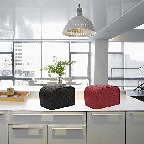 4 Slice Toaster Cover, Kitchen Small Appliance Cover Fingerprint And Greasy Protection, Machine Washable Polyester Toaster Dustproof Cover (Red) - Image 6