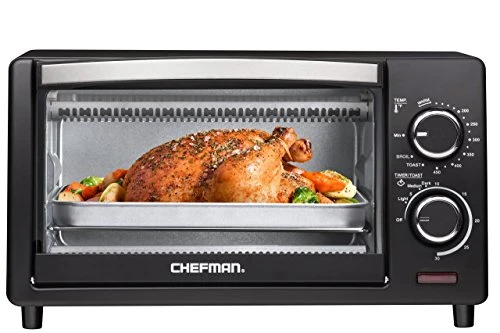 4 Slice Countertop Toaster Oven W/ Variable Temperature Control And 30 Minute Timer; Cooking Functions To Bake, Broil, Toast And Keep Warm β Black
