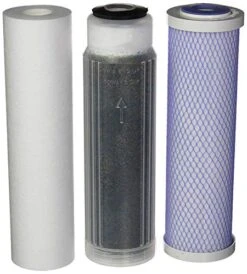 Everse Osmosis Deionization (RODI) 10" Replacement Filter Kit (Sediment Cartridge, Carbon Cartridge, Color Indicating DI Cartridge Filled With Resintech MBD-30 Nuclear Grade Resin)