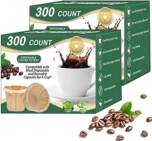 Disposable Coffee Paper Filters Replacement Kerig Filter Compatible With Reusable Single Serve Pods Keurig Coffee Maker-300 Count (Natural) - Image 7