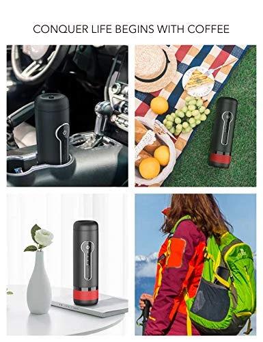 Portable Coffee Maker: 12V Travel Espresso Machine, 15 Bar Pressure Rechargeable Battery Heating Water For Camping, Driving, Home And Office - Image 3