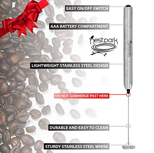 Portable Drink Mixer And Milk Frother Wand - Small Hand-Held Mini Mixer Electric Stick Blender - Bulletproof Keto Coffee Blender Rapid Emulsifier - Cordless And Battery Operated - Image 3