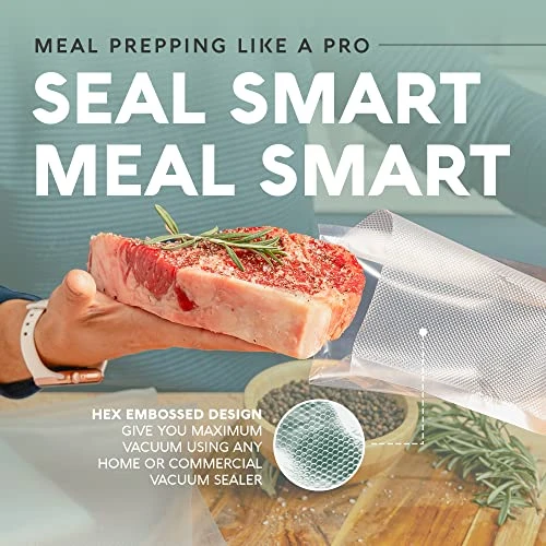 Vacuum Sealer Bags 200 Pint 6x10" Size For Food Saver, Seal A Meal Vac Sealers, BPA Free, Heavy Duty, Meal Prep And Sous Vide Vacume Safe, Universal Designed Food Storage Bag - Image 4
