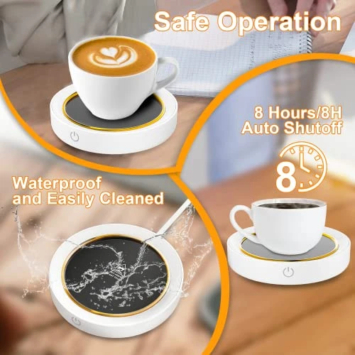 Coffee Mug Warmer, Coffee Warmer For Desk, With Auto Shut Off - 2 Temperature Setting With Light, Smart Coffee Warmer, Electric Beverage Warmer For Coffee, Hot Cocoa, Tea, Milk - Image 4