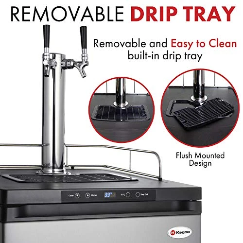 Kegco HBK309S-2K Full-Size Digital Homebrew Kegerator Dual Faucet Stainless With Ball Lock Keg - Image 5
