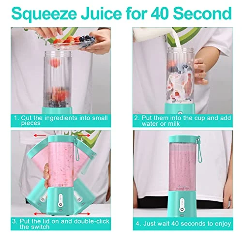 Smoothies Shake Blender With Powerful Blades, Personal Blender For Shakes And Smoothies, Portable Blender Mini Juicer For Kitchen Travel Gym Sports - Image 3