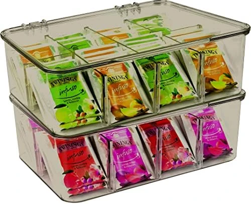 Utopia Home (3 Pack) Tea Bag Organizer - Stackable Tea Bag Storage Organizer With Clear Top Lid- Tea Bag Holder For Counter Tops, Kitchen Cabinets, Pantry, Sweeteners (Clear) - Image 14