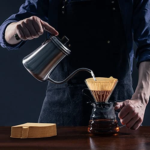 Coffee Filter, V60 Filters 02, Coffee Filters 2 Cone Paper, Small Cone Coffee Filters 1-4 Cup, 100 Count, Natural, Brown - Image 5