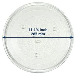 HQRP 11-1/4 Inch Glass Turntable Tray Compatible With GE WB49X10097 PS651544 WB49X10034 WB39X78 WB49X10222 EVM1750 Microwave Oven Cooking Plate