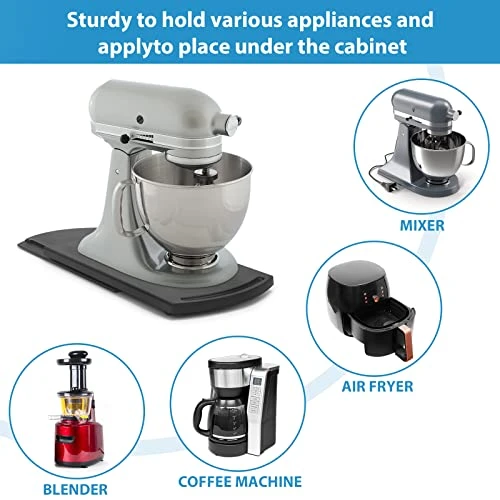 1PCS Coffee Maker Trays, Kitchen Caddy Sliding Coffee Tray Mat, 12'' Under Cabinet Appliance Coffee Maker Toaster Countertop Storage Moving Slider With Smooth Rolling Wheels - Image 3