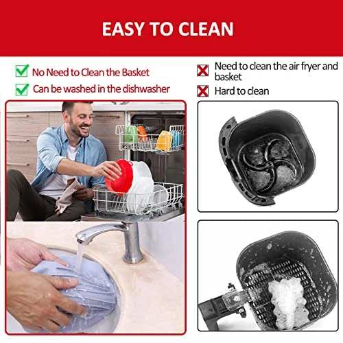 Eidsefe Air Fryer Silicone Liners, 2PCS 7.5" Food Grade Reusable Air Fryer Liner, Easy Cleaning Fits 3-5QT Airfryer Accessories - Image 2