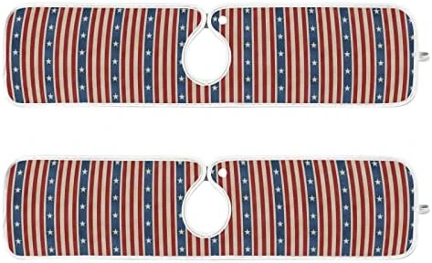 2 Pack Kitchen Faucet Mat Absorbent Washable Sink Splash Guard Faucet Drip Drying Mat Bar Countertop Water Catcher Mat Large 30x5 Inch American Flag Element - Image 8