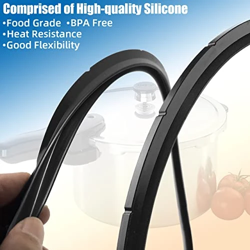 2 Pack Replacement Presto Pressure Cooker Sealing Ring Gasket/Gasket & Overpressure Plug (2 Sets Per Pack) - Part 09924 Fits Various 6 & 8 Quart Presto Models - Image 3