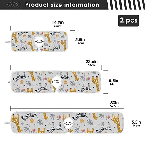 Kcldeci 2 Pack Faucet Mat Splash Guard For Kitchen Sink,Cute Zebra Giraffe And 23x5 Inch Faucet Handle Drip Catcher Tray Absorbent Mat Fast Dry Mat For Kitchen, Bathroom - Image 4