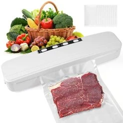 Vacuum Sealer Machine, 2022 Upgrade Automatic Food Preservation Machine, Compact Food Sealer Vacuum For Food, Lower Noise, Dry & Moist Food Modes,10 Vacuum Bags8