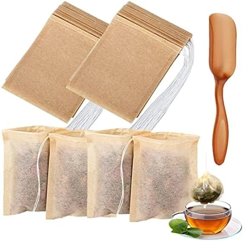Tea Filter Bags With Free Tea Spoon, Safe & Natural Material, Disposable Tea Infuser For Loose Leaf Tea, Coffee, Spice, Herbs (300 PCS) - Image 6