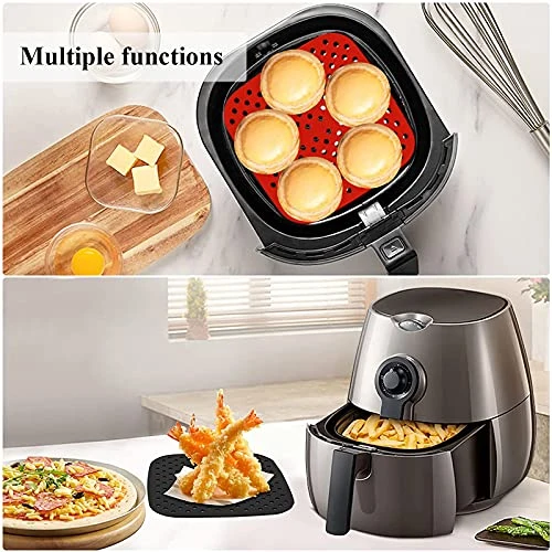 Air Fryer Silicone Liners,2 Pack 8.5 Inch Reusable Food-Grade Silicone Mat, Non-stick Heat Resistant Air Fryer Accessories - Image 5
