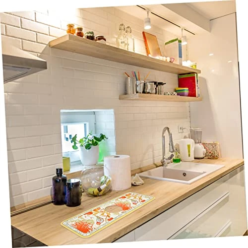 Zerodeko 8 Pcs Absorbent Pad Sink Draining Mat Microfiber Dish Mat Drainage Mat Sink Water Catcher Mat Non- Faucet Drip Catcher Faucet Absorbent Mats Diatom Mud Washable Splash Pad - Image 6