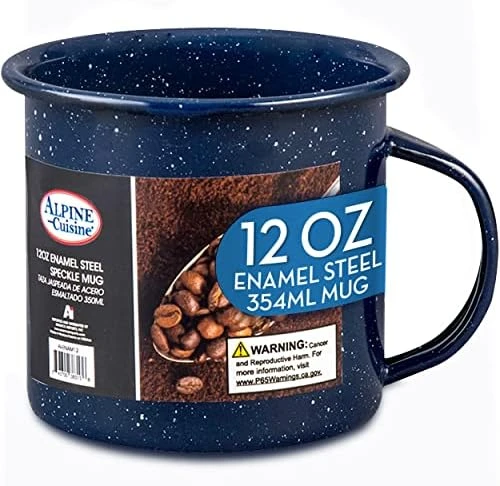 Enamel Steel Handled Pot And Large Capacity Coffee Warmer 4 Quart - Dark Blue Speckle Camping Pot And Mug, Coffee Warmer For Coffee, Tea, Cappuccino - Image 6