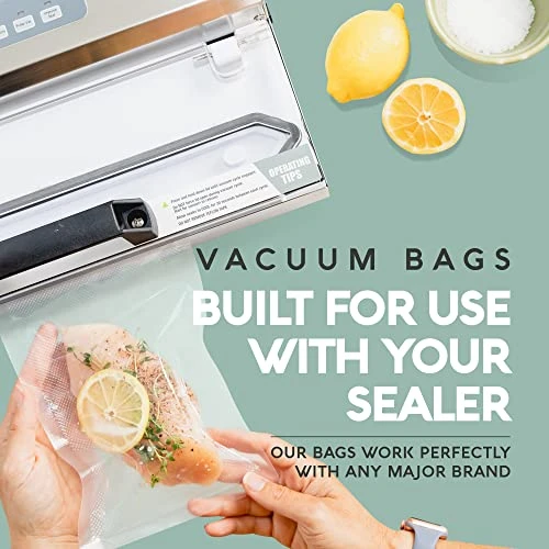 Vacuum Sealer Bags 200 Pint 6x10" Size For Food Saver, Seal A Meal Vac Sealers, BPA Free, Heavy Duty, Meal Prep And Sous Vide Vacume Safe, Universal Designed Food Storage Bag - Image 3