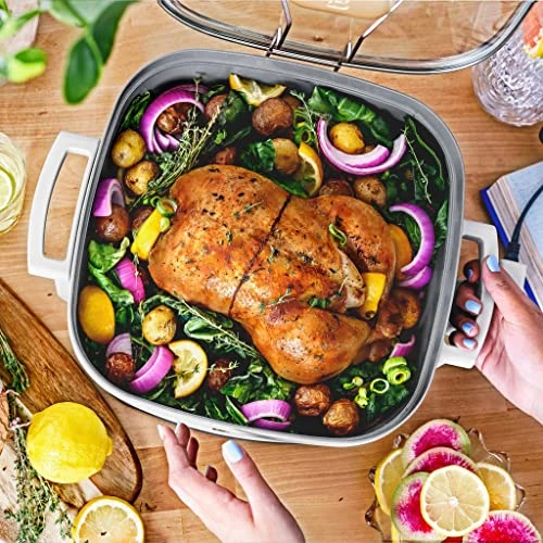 5-in-1 Electric Expandable Skillet, White Icing By Drew Barrymore, Up To 7 QT - Image 5